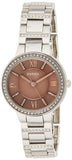 Buy Shop Fossil Virginia Taupe Dial Silver Steel Strap Watch for Women - ES4147 USA Online