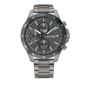 Buy Shop Tommy Hilfiger Bank Grey Dial Grey Steel Strap Watch for Men - 1791719 USA Online