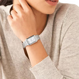 Buy Shop Fossil Raquel Three Hand Date White Dial Silver Steel Strap Watch for Women - ES5221 USA Online