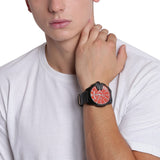 Buy Shop Diesel Mega Chief Chronograph Black Dial Black Leather Strap Watch For Men - DZ4323 USA Online