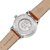 Buy Shop Fossil Townsman Automatic Skeleton Blue Dial Brown Leather Strap Watch for Men - ME3154 USA Online