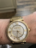 Buy Shop Michael Kors Catlin Mother of Pearl Dial Gold Steel Strap Watch for Women - MK3332 USA Online