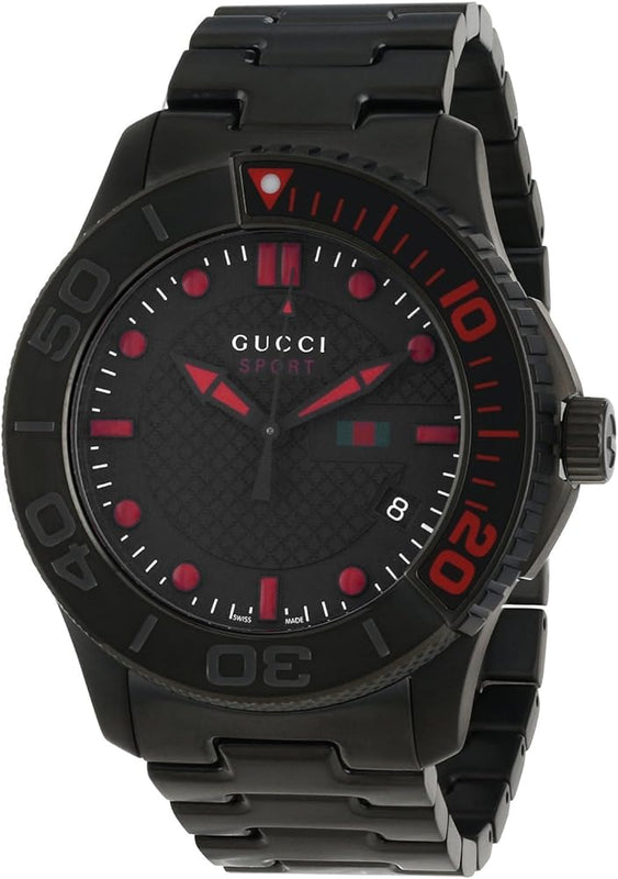 Buy Shop Gucci G Timeless Sport Black Dial Black Steel Strap Watch For Men - YA126230 USA Online