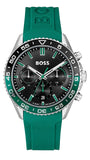 Buy Shop Hugo Boss Runner Chronograph Black Dial Green Silicone Strap Watch for Men - 1514246 USA Online