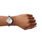 Buy Shop Fossil Georgia White Dial Brown Leather Strap Watch for Women - ES3060 USA Online