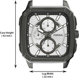 Buy Shop Fossil Inscription Multifunction Silver Dial Grey Steel Strap Watch for Men - BQ2657 USA Online