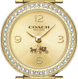 Coach Dress Crystals Gold Dial Gold Steel Strap Watch For Women - 14502202