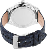 Buy Shop Michael Kors Benning Three Hand Silver Dial Blue Leather Strap Watch For Men - MK8930 USA Online