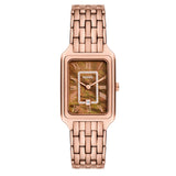 Fossil Raquel Three Hand Date Brown Dial Rose Gold Steel Strap Watch For Women - ES5323