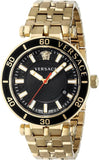 Versace Greca Sport Quartz Black Dial Gold Steel Strap Watch for Men - VEZ300721