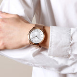 Buy Shop Calvin Klein Minimal White Dial Rose Gold Mesh Bracelet Watch for Women - K3M22626 USA Online