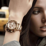 Nixon 42-20 Chrono Rose Gold Dial Rose Gold Steel Strap Watch for Men - A037-897