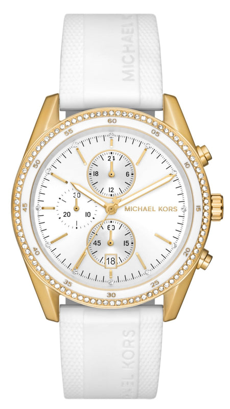 Buy Shop Michael Kors Hadyn Chronograph White Dial White Rubber Strap Watch for Women - MK7484 USA Online