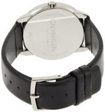 Buy Shop Calvin Klein Minimal Silver Dial Black Leather Strap Watch for Men - K3M211CY USA Online
