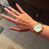 Buy Shop Michael Kors Ritz Chronograph Gold Dial Gold Steel Strap Watch for Women - MK5676 USA Online