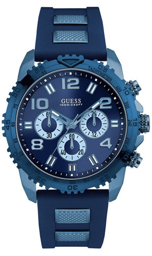 Buy Shop Guess Velocity Chronograph Blue Dial Blue Rubber Steel Strap Watch for Men - W0599G4 USA Online