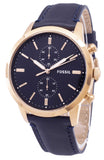 Fossil Townsman Chronograph Blue Dial Blue Leather Strap Watch for Men - FS5436