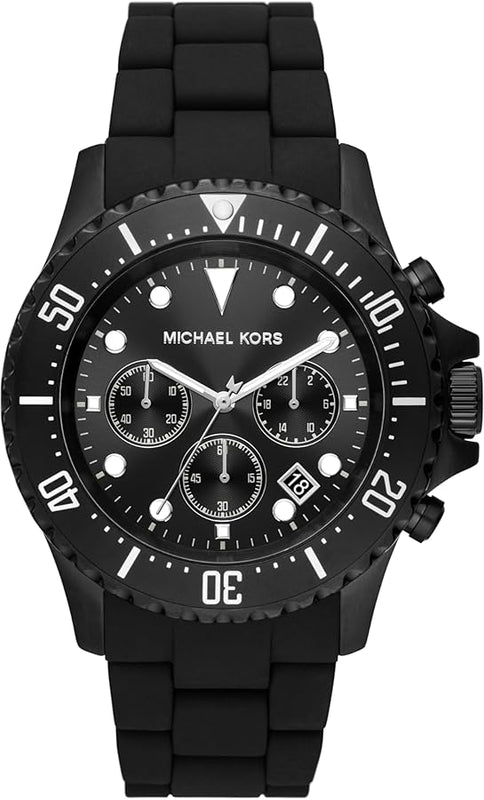 Buy Shop Michael Kors Everest Chronograph Black Dial Black Silicone Strap Watch For Men - MK8980 USA Online