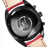 Buy Shop Emporio Armani Sportivo Chronograph Black Dial Red Leather Strap Watch For Men - AR5918 USA Online