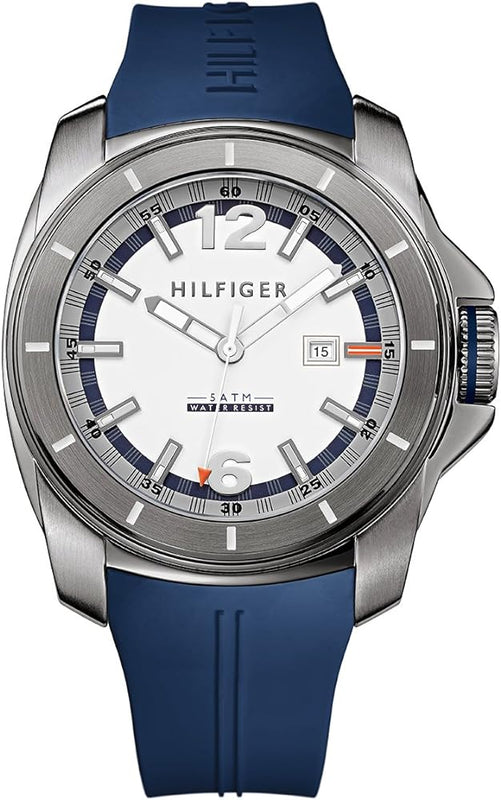 Buy Shop Tommy Hilfiger Windsurf White Dial Blue Rubber Strap Watch for Men - 1791113 USA Online