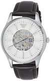 Buy Shop Emporio Armani Meccanico White Dial Brown Leather Strap Watch For Men - AR1946 USA Online
