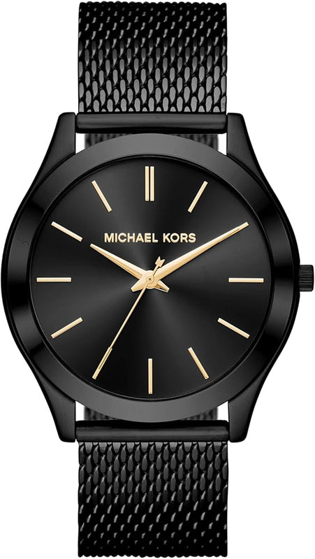 Buy Shop Michael Kors Slim Runway Black Dial Black Mesh Strap Watch for Women - MK8607 USA Online