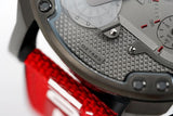 Buy Shop Diesel Mr Daddy 2.0 Chronograph Grey Dial Red Rubber Strap Watch For Men - DZ7423 USA Online