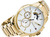Buy Shop Tommy Hilfiger Iconic Quartz White Dial Gold Steel Strap Watch for Men - 1791538 USA Online
