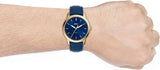 Buy Shop Fossil The Minimalist 3H Analog Blue Dial Blue Leather Strap Watch for Men - FS5789 USA Online