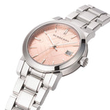 Buy Shop Burberry The City Pink Dial Silver Steel Strap Watch for Women - BU9124 USA Online