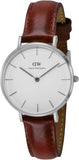 Buy Shop Daniel Wellington Classic Petite St Mawes White Dial Brown Leather Strap Watch For Women - DW00100187 USA Online