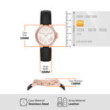 Buy Shop Michael Kors Camille Three-Hand Crystals White Dial Black Leather Strap Watch for Women - MK2962 USA Online