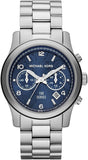 Buy Shop Michael Kors Hunger Stop 100 Series Navy Blue Dial Silver Steel Strap Watch for Women - MK5814 USA Online