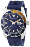 Buy Shop Emporio Armani Sportivo Chronograph Quartz Blue Dial Blue Rubber Strap Watch For Men - AR6045 USA Online
