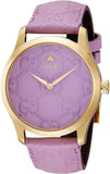 Buy Shop Gucci G Timeless Quartz Lilac Dial Lilac Leather Strap Watch For Women - YA1264098 USA Online