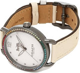 Coach Delancey Crystals White Dial White Leather Strap Watch For Women - 14502888