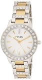 Buy Shop Fossil Jesse Crystals White Dial Two Tone Steel Strap Watch for Women - ES2409 USA Online