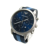 Buy Shop Emporio Armani Luigi Chronograph Quartz Blue Dial Blue Nylon Strap Watch For Men - AR1949 USA Online
