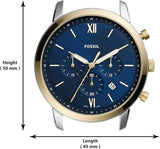 Buy Shop Fossil Neutra Chronograph Blue Dial Two Tone Steel Strap Watch for Men - FS5706 USA Online