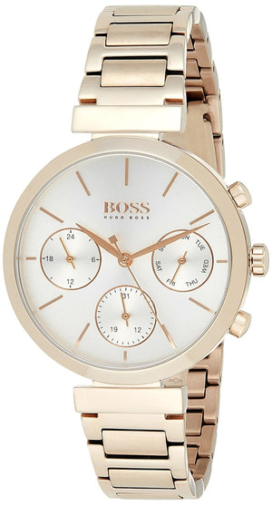 Buy Shop Hugo Boss Flawless Quartz White Dial Gold Steel Strap Watch for Women -1502531 USA Online