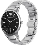 Emporio Armani Renato Quartz Black Dial Silver Steel Strap Watch For Men - AR11181