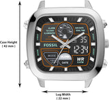 Buy Shop Fossil Retro Analog-Digital Black Dial Silver Steel Strap Watch for Men - FS5890 USA Online