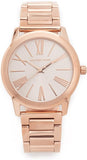 Buy Shop Michael Kors Hartman Rose Gold Dial Rose Gold Steel Strap Watch For Women - MK3491 USA Online