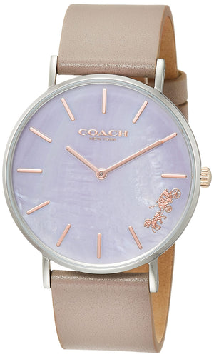 Buy Shop Coach Perry Mother of Pearl Dial Light Grey Leather Strap Watch for Women - 14503245 USA Online