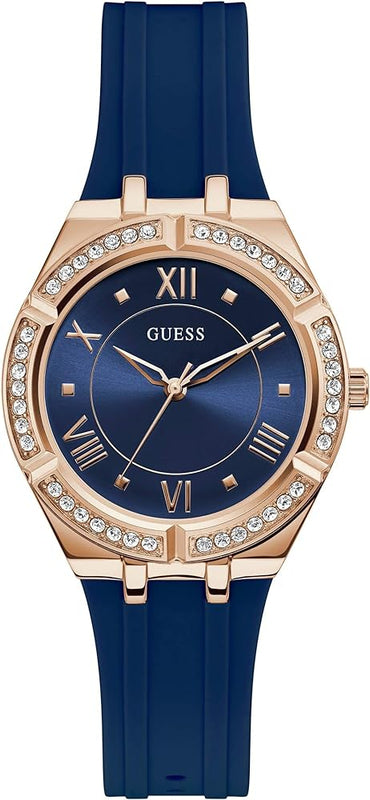 Buy Shop Guess Cosmo Diamonds Blue Blue Dial Blue Silicone Strap Watch for Women - GW0034L4 USA Online