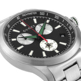 Buy Shop Gucci G-Timeless Chronograph Black Dial Silver Steel Strap Watch For Men - YA126267 USA Online