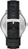 Buy Shop Michael Kors Sage Three-Hand Mother of Pearl White Dial Black Leather Strap Watch for Women - MK4821 USA Online