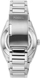 Buy Shop Fossil Everett Automatic Skeleton Blue Dial Silver Steel Strap Watch for Men - ME3220 USA Online