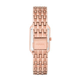 Fossil Raquel Three Hand Date White Dial Rose Gold Steel Strap Watch For Women - ES5271