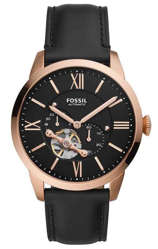 Buy Shop Fossil Townsman Automatic Black Dial Black Leather Strap Watch for Men - ME3170 USA Online